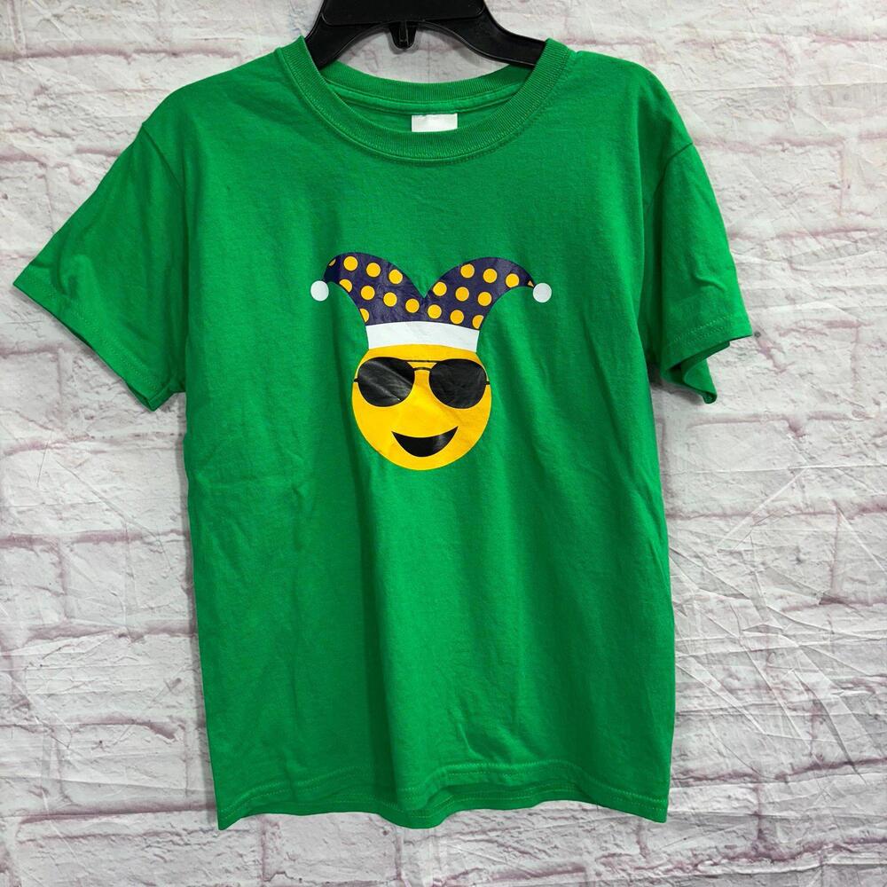 Gildan Youth Green Emoji Graphic T-Shirt Youth Small